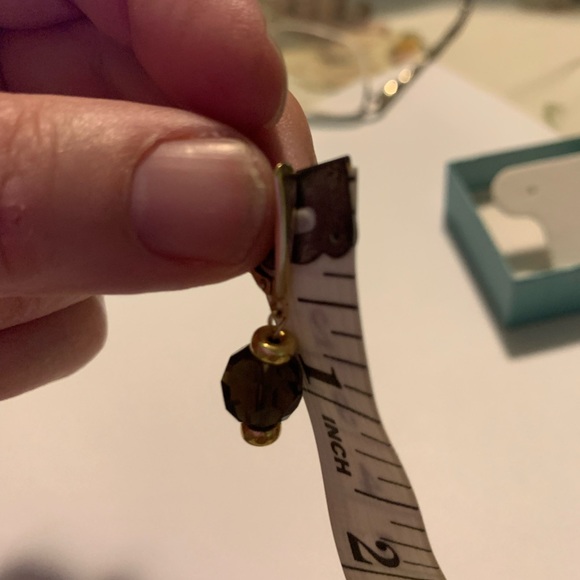 14k Set Smokey topaz Necklace & leverback earrings  estate piece - Picture 4 of 10